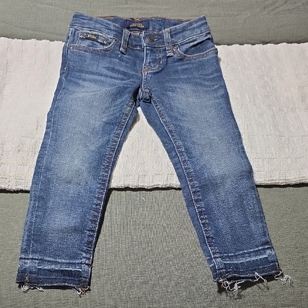 Ralph Lauren Distressed Blue Ankle Jeans